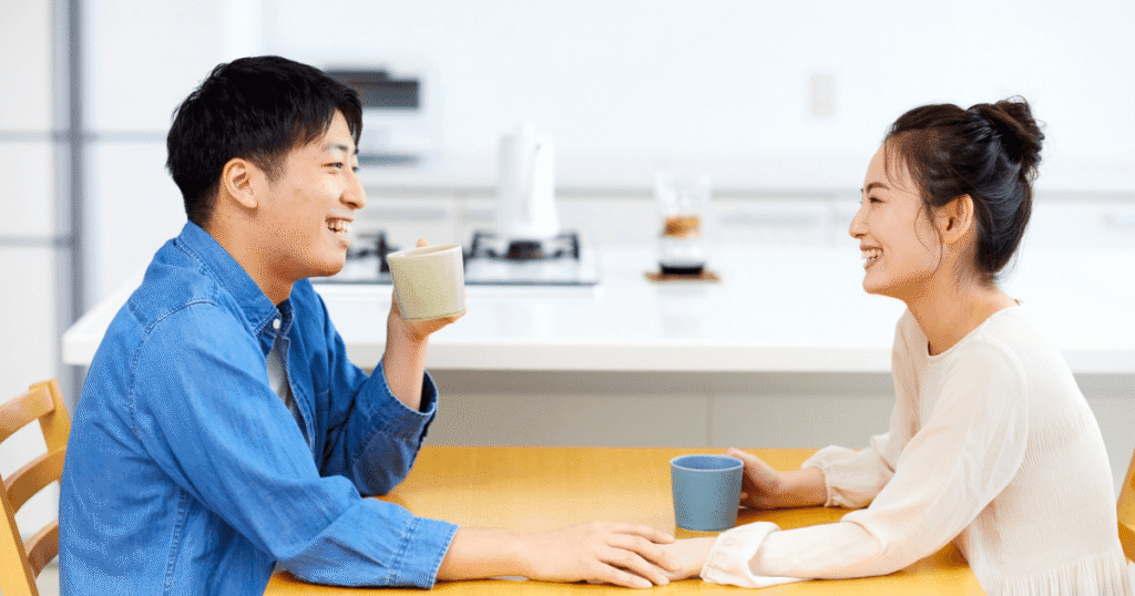 I-130 petition form - couple drinking coffee together